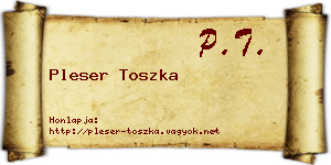 Pleser Toszka névjegykártya